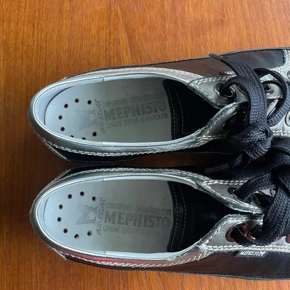 Mephisto Bretta Black and Silver Sz 7.5 - Picture 2 of 10